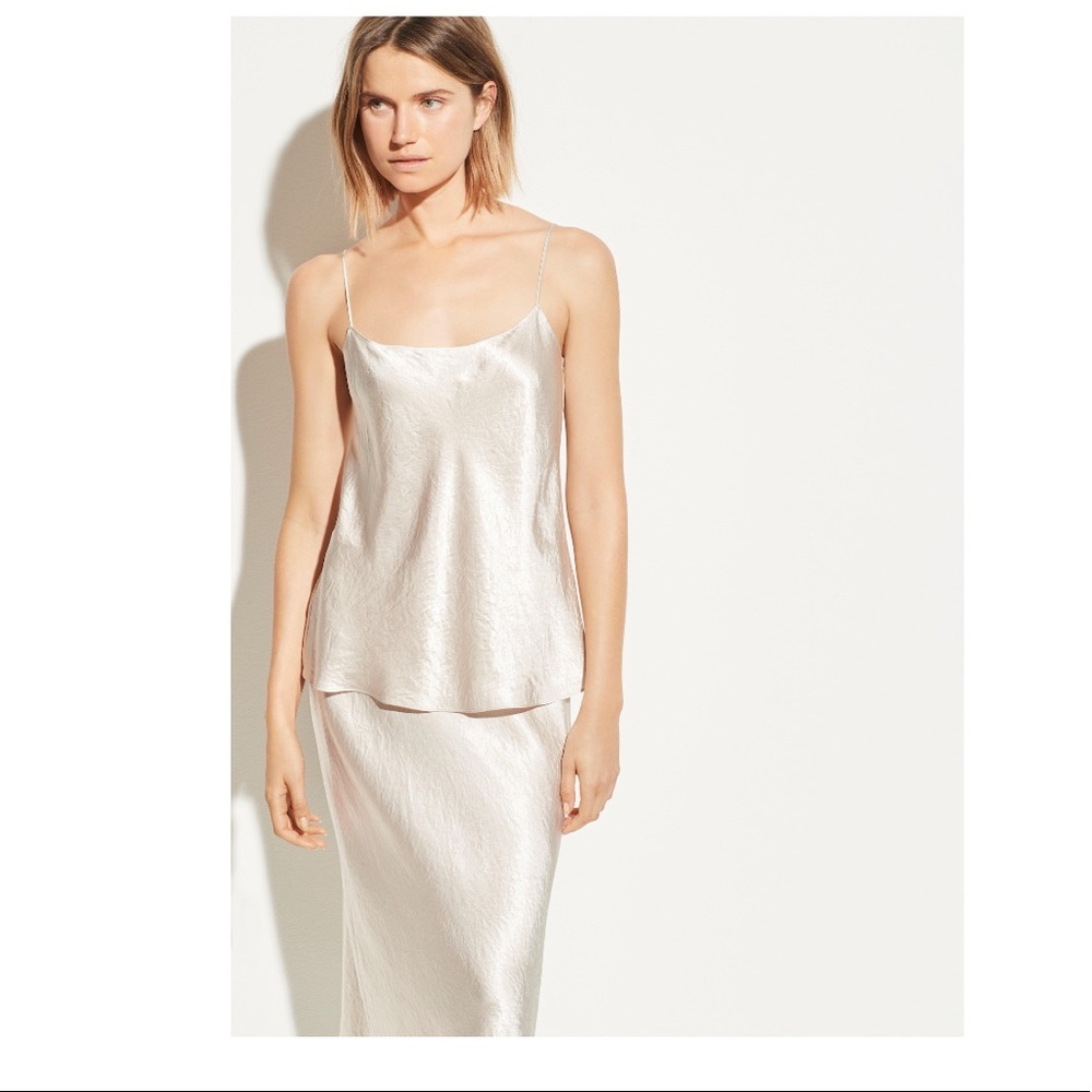 Vince Satin Cami in Champagne size Small
